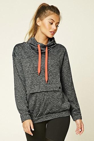 Forever21 Women's  Active Marled Cowl Neck Top