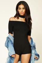Forever21 Women's  Off-the-shoulder Choker Romper