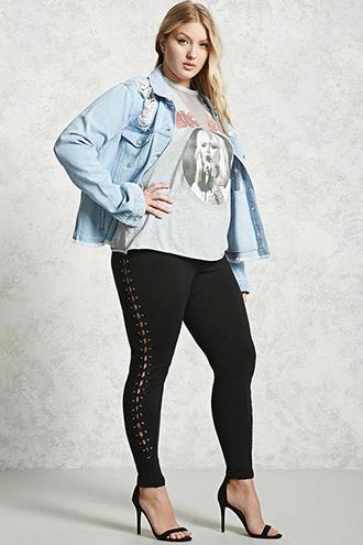 Forever21 Plus Size Laced-side Leggings