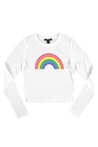 Forever21 Rainbow Graphic Crop Top