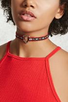 Forever21 Floral Embroidery Heart Choker