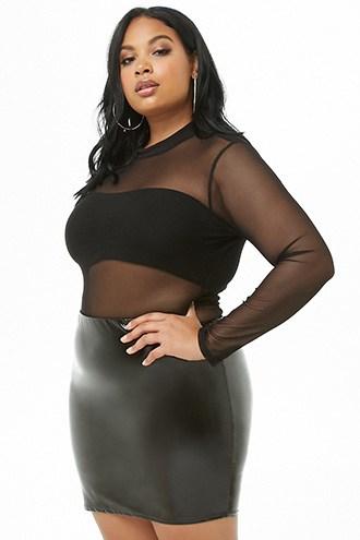 Forever21 Plus Size Faux Patent Leather Mini Skirt