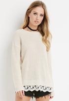 Forever21 Scalloped Lace-hem Sweater