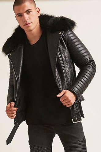 Forever21 Reason Faux Leather Moto Jacket