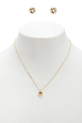 Forever21 Knotted Pendant Necklace & Earring Set