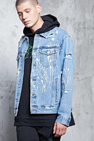 Forever21 Paint Splatter Denim Jacket