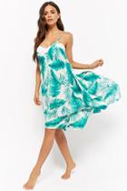 Forever21 Palm Leaf Print Swim Cover-up Dress