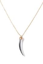 Forever21 Metallic Tooth-shaped Pendant Necklace