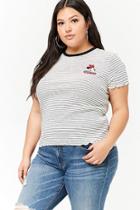 Forever21 Plus Size Striped Minnie Mouse Tee