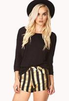 Forever21 Standout Metallic Striped Shorts