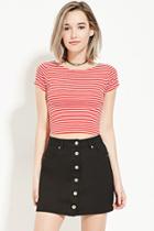 Forever21 Women's  Stripe Ribbed Top