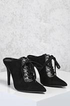 Forever21 Faux Suede Lace-up Mules