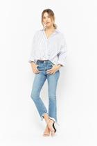 Forever21 Twist-front Striped Shirt