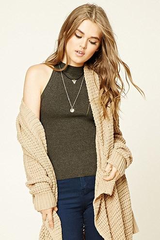 Forever21 Women's  Mock-neck Sweater Top