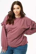 Forever21 Plus Size Marled Ruffle-trim Top