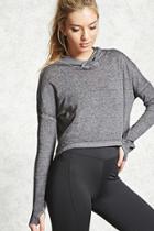Forever21 Active Marled Jersey Hooded Top