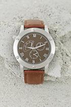 21 Men Men Bolted Faux Leather Watch
