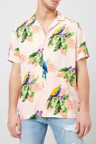Forever21 Tropical Parrot Print Shirt