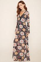 Forever21 Women's  Black & Rust Floral Maxi Dress