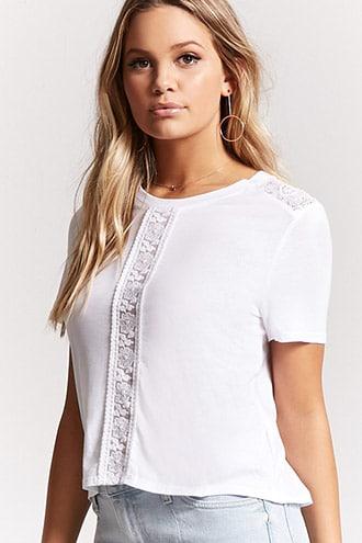 Forever21 Lace Paneled Top