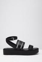 Forever21 Mesh-paneled Faux Leather Sandals