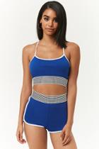 Forever21 Contrast-trim Crop Cami & Dolphin Shorts Set