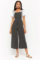 Forever21 Striped Self-tie Overalls