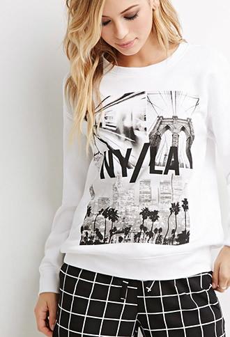 Forever21 Ny La Graphic Sweatshirt