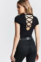 Forever21 Crisscross Ribbed Knit Top