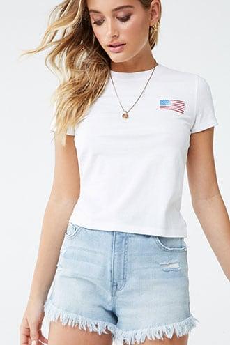 Forever21 American Flag Graphic Tee