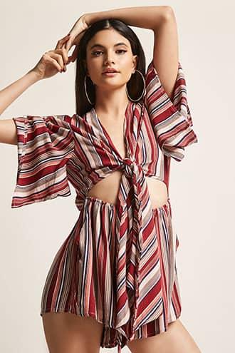 Forever21 Selfie Leslie Stripe Romper