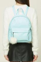 Forever21 Pom Pom Large Sheeny Backpack