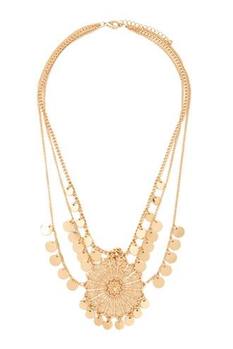 Forever21 Flower Disc Statement Necklace