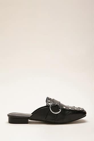 Forever21 Shoe Republic Faux Leather Loafer Mules