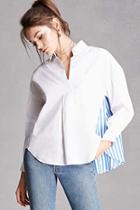 Forever21 Stripe Panel Popover Shirt