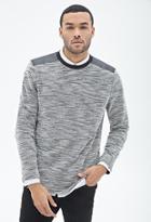 Forever21 Faux Leather-paneled Marled Sweater