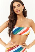 Forever21 Multicolor Striped Bandeau Bikini Top