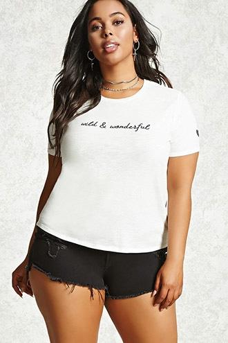 Forever21 Plus Size Wild Embroidered Tee