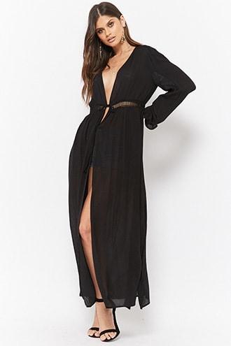 Forever21 Longline Self-tie Cardigan