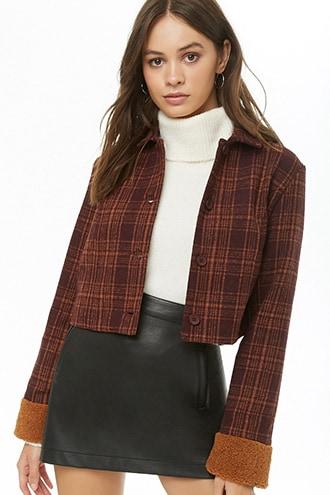 Forever21 Cropped Plaid Jacket