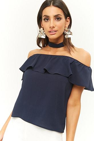 Forever21 Flounce Choker Top