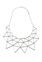 Forever21 Cutout Geo Bib Necklace (silver)