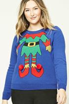 Forever21 Plus Women's  Plus Holiday Elf Sweater