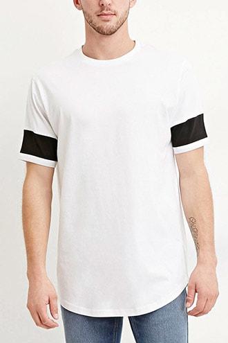 Forever21 Colorblocked-sleeve Cotton Tee
