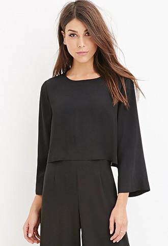 Love21 Women's  Contemporary Dolman-sleeved Crop Top