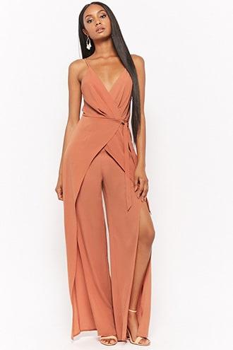Forever21 Crepe Wide-leg Jumpsuit