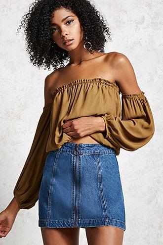 Forever21 Zip-front Denim Skirt