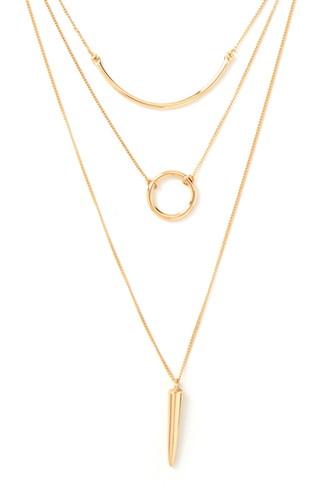 Forever21 Spike Pendant Layered Necklace