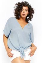 Forever21 Plus Size Boxy Tie-front Top