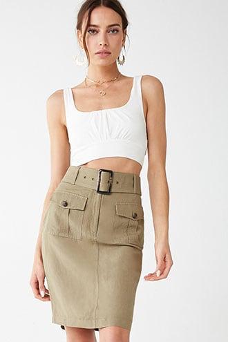 Forever21 Linen-blend Knee-length Skirt